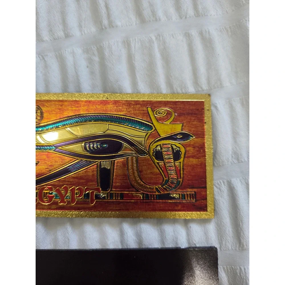 Gold Ancient Egypt King Tut Refrigerator Magnet 6 Inch Souvenir Hieroglyphics